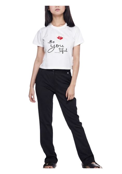 Pantalone bambina nero in viscosa Manila Grace | 146PMJS25/SUNERO